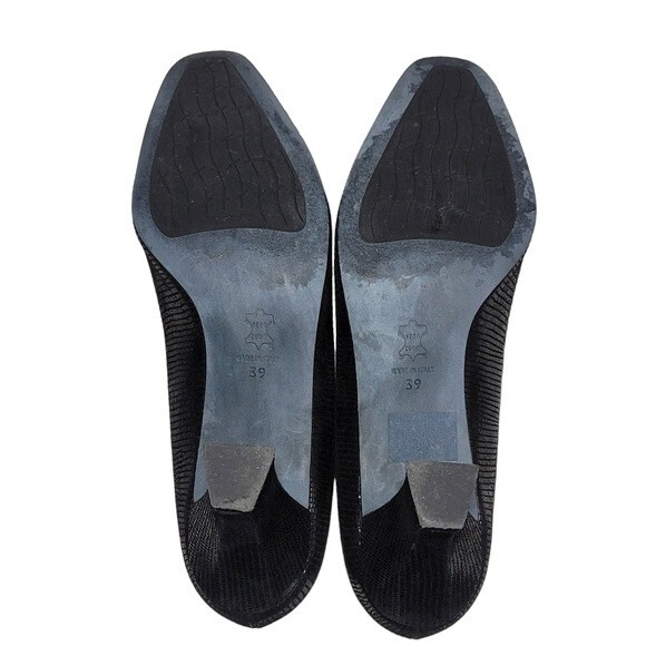 Thierry Rabotin Black Shimmery Suede Italian Heels Sz 39 - Picture 5 of 9